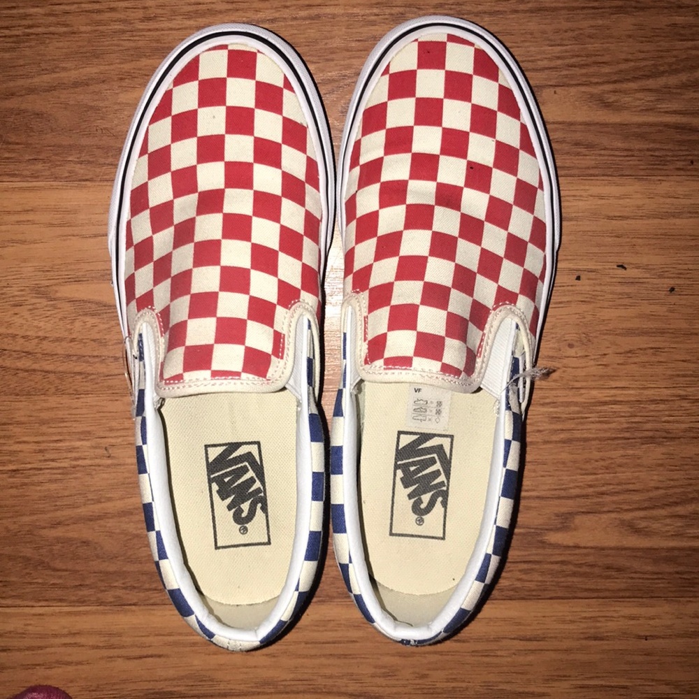 Red & Blue Checkerboard Vans